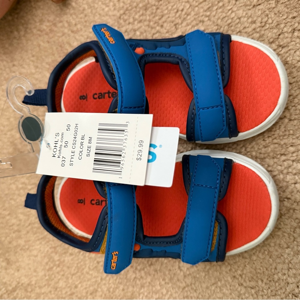 Carter's Blue and Orange Sporty Sandals NEW